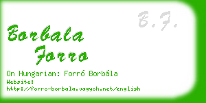 borbala forro business card