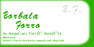borbala forro business card